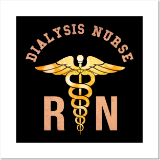 Dialysis Nurse RN Distressed Vintage Caduceus Medical Symbol Posters and Art